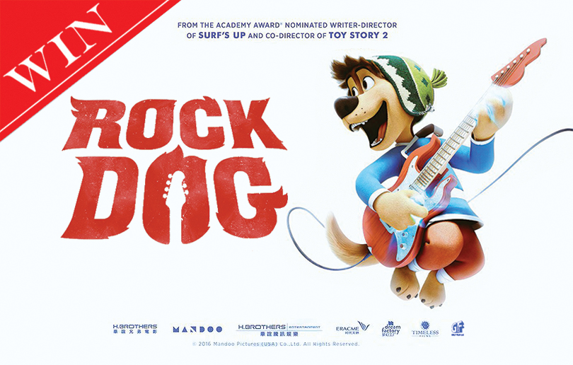 Win 1 of 5 set of four tickets to the screening of Rock Dog!