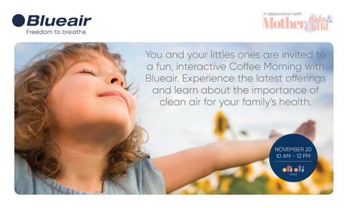You and your little ones are invited to a Playdate with Blueair on 20th November!