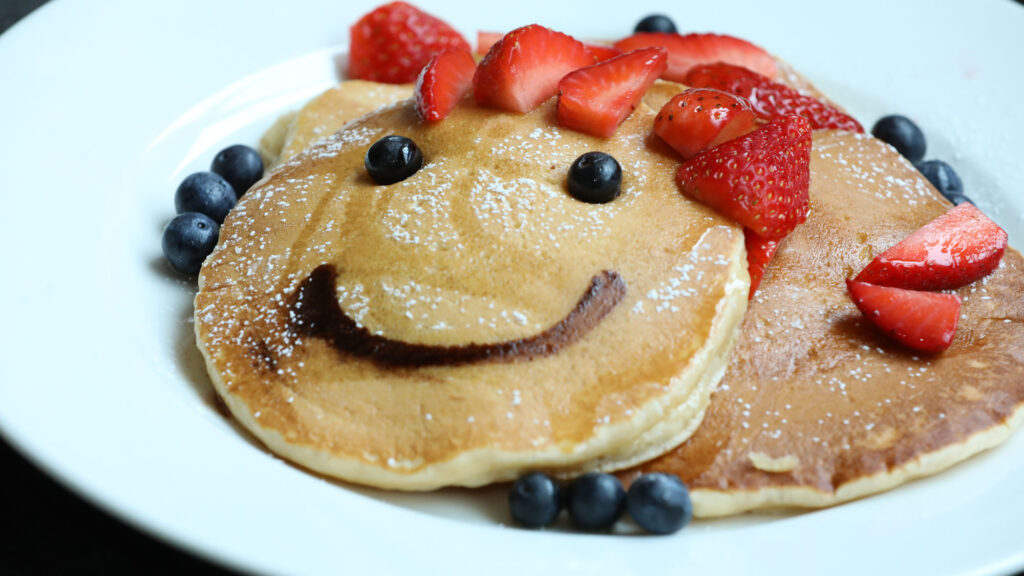 Recipe: Berry Smiley Pancake Stack