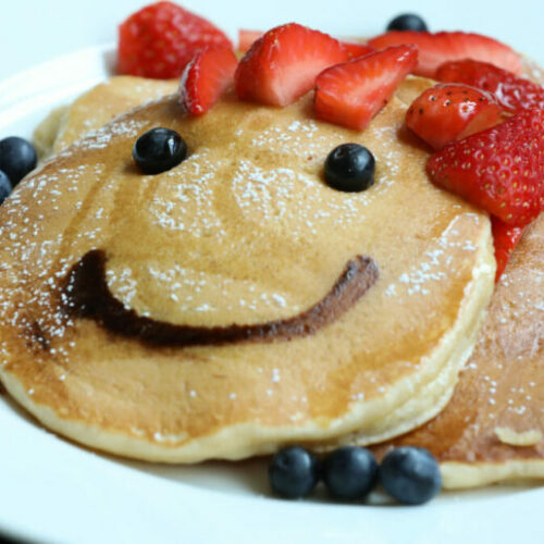 Recipe: Berry Smiley Pancake Stack