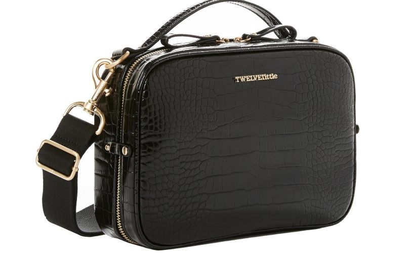 TWELVElittle Luxe Diaper Clutch - Black Croc, AED 349