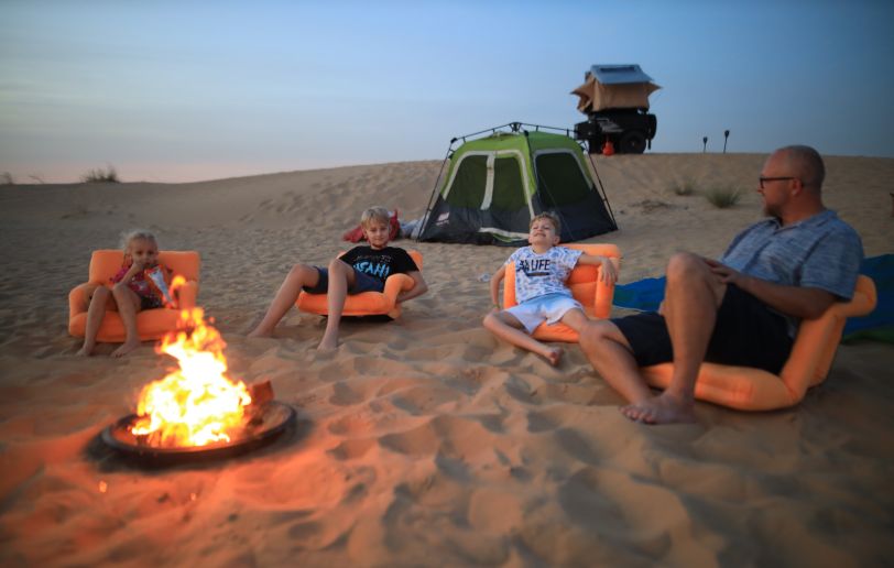 Desert glamping with children