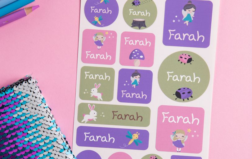 Child name stickers and labels